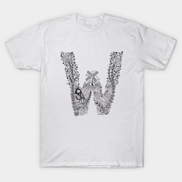 Letter W (Buu&Luu Alphabet) T-Shirt by yuliia_bahniuk